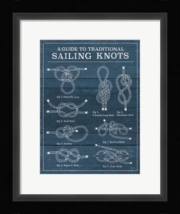 Framed Vintage Sailing Knots I Print