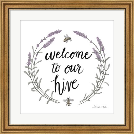 Framed Happy to Bee Home Words II Print