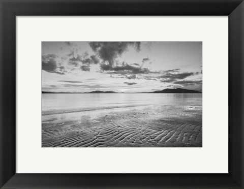 Framed Samish Bay Sunset II BW Print