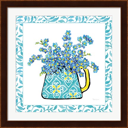 Framed Floral Teacup IV Vine Border Print