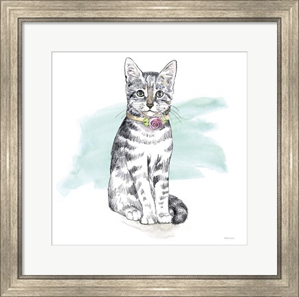 Framed Fancy Cats I Watercolor Print