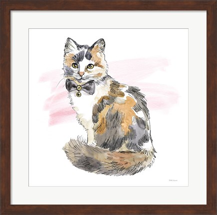 Framed Fancy Cats II Watercolor Print