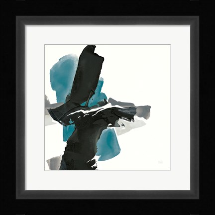 Framed Black and Teal IV Print