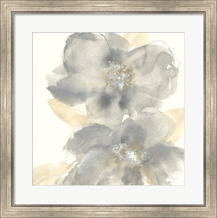 Framed Floral Gray II Print