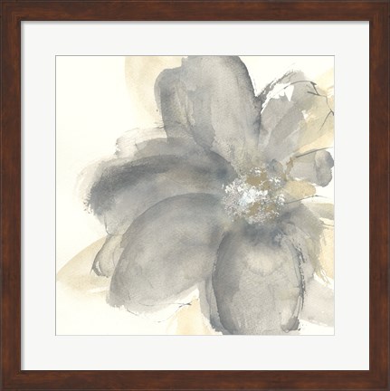Framed Floral Gray I Print