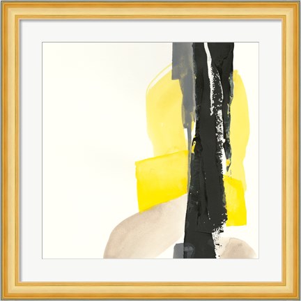 Framed Black and Yellow I Print