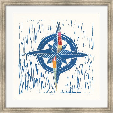 Framed Nautical Collage I Print