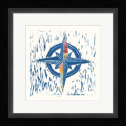 Framed Nautical Collage I Print