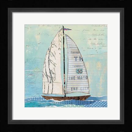 Framed At the Regatta III Sail Sq Print