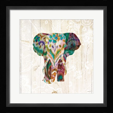 Framed Boho Paisley Elephant III Print