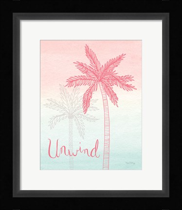 Framed Sunset Palms III Print