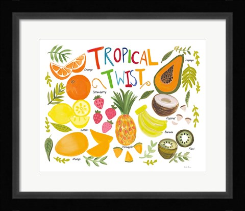 Framed Fruity Smoothie II on White Print