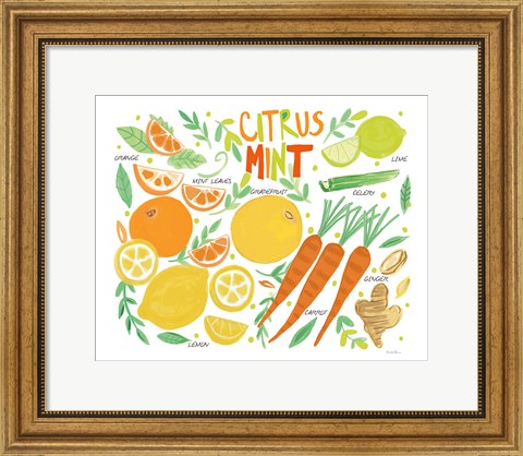 Framed Fruity Smoothie IV on White Print