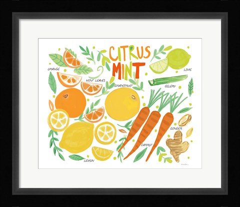 Framed Fruity Smoothie IV on White Print