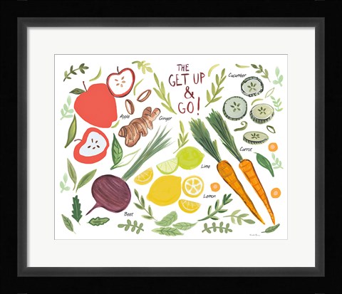 Framed Fruity Smoothie I on White Print
