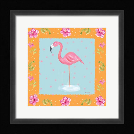 Framed Flamingo Dance IV Print