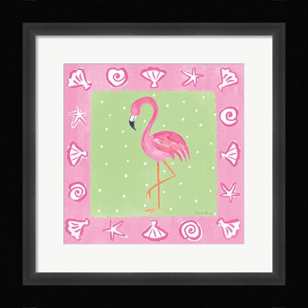 Framed Flamingo Dance II Print