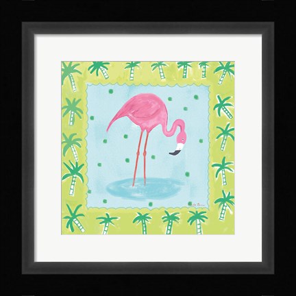 Framed Flamingo Dance III v2 Print