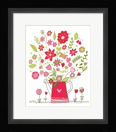 Framed Valentines Flowers III Print