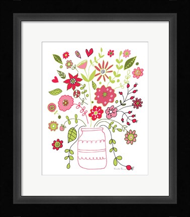 Framed Valentines Flowers II Print