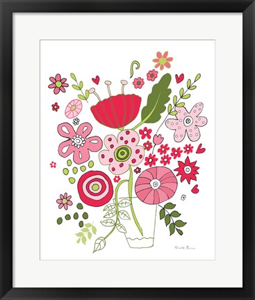 Framed Valentines Flowers IV Print