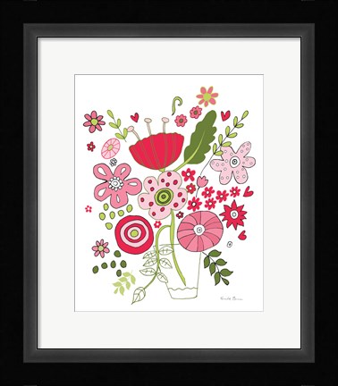 Framed Valentines Flowers IV Print