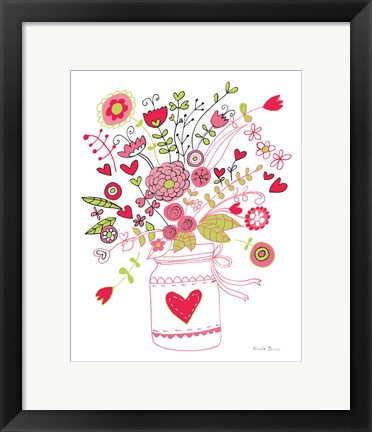 Framed Valentines Flowers I Print