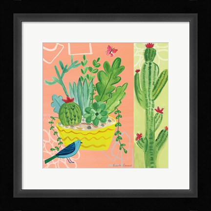 Framed Cacti Garden IV Print