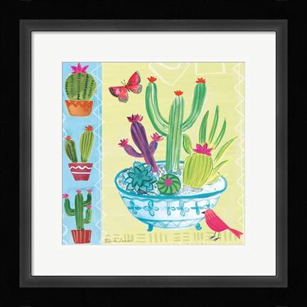 Framed Cacti Garden III Print