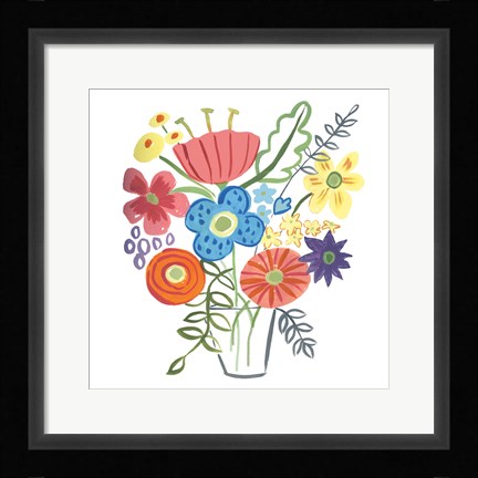 Framed Floral Medley I Print