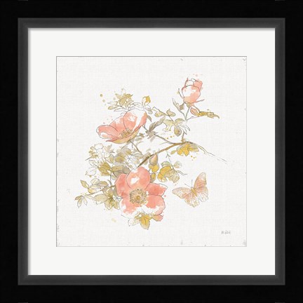 Framed Watery Blooms IV Print