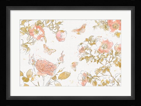 Framed Watery Blooms I Print