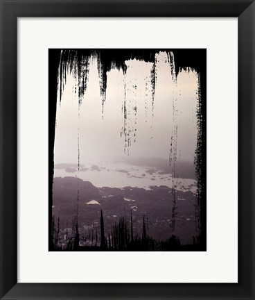 Framed Painted Seaside III on Black Print