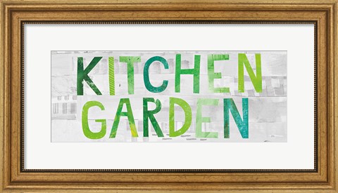 Framed Kitchen Garden Sign I Print