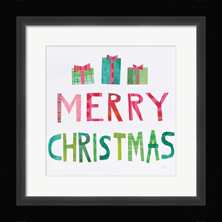 Framed Christmas Collage III Print