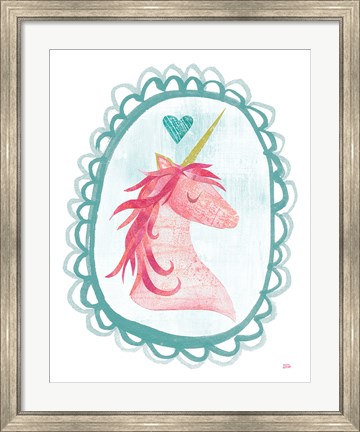 Framed Unicorn Magic I with Border Print