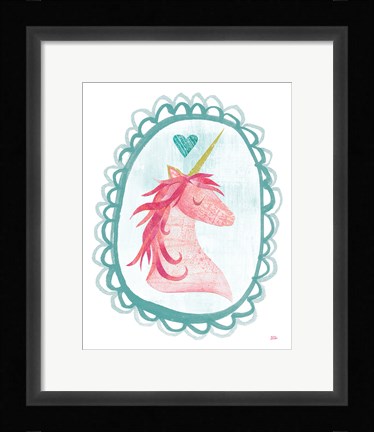 Framed Unicorn Magic I with Border Print