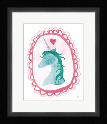 Framed Unicorn Magic II with Border Print