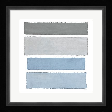 Framed Painted Weaving I on White Sq Print