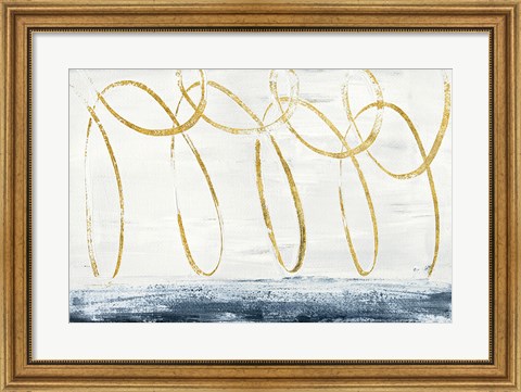 Framed City Beach Crop Gold Print