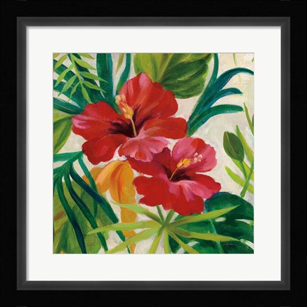 Framed Tropical Jewels II v2 Crop Print