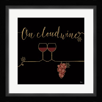 Framed Underlined Wine VIII Black Print