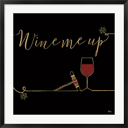 Framed Underlined Wine VII Black Print