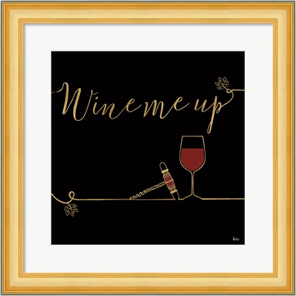 Framed Underlined Wine VII Black Print