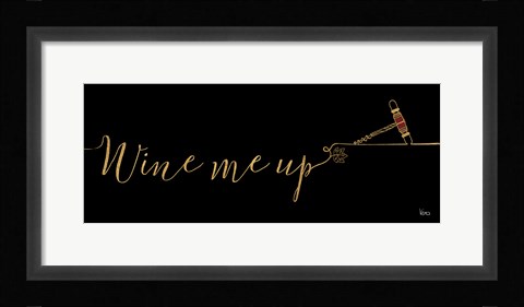 Framed Underlined Wine III Black Print
