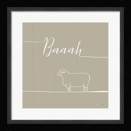 Framed Underlined Farm VI Greige Print