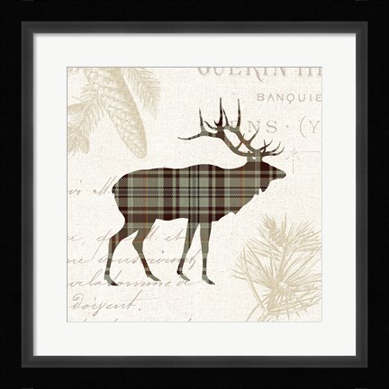 Framed Plaid Lodge III Tan Print