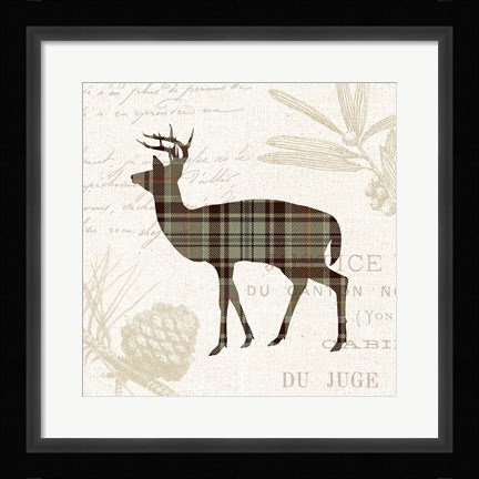 Framed Plaid Lodge II Tan Print