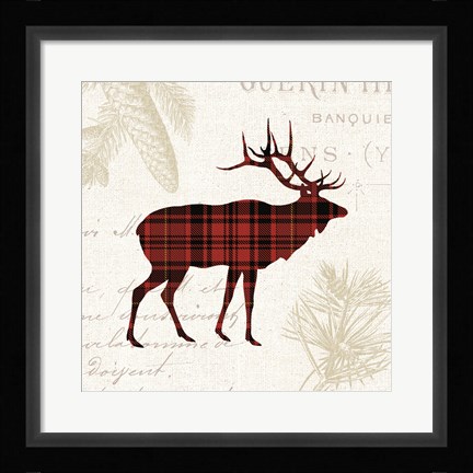 Framed Plaid Lodge III Print