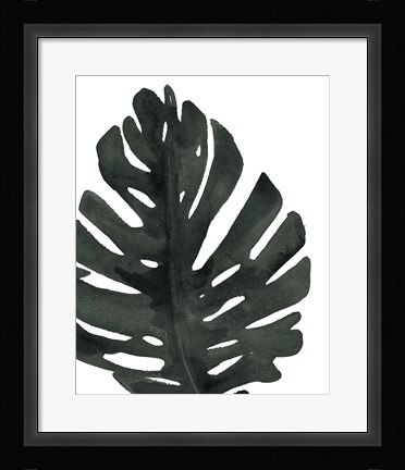 Framed Tropical Palm I BW Print